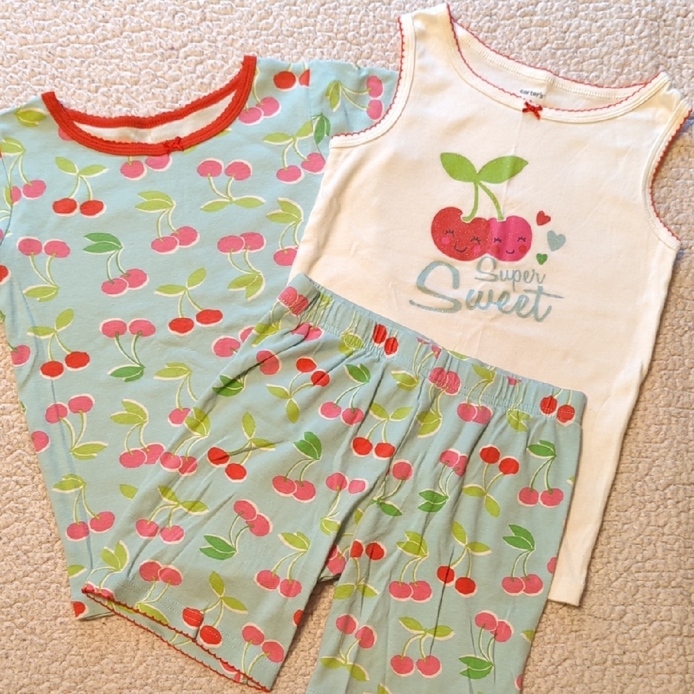 Carter's PJ's Pink and Green Sets For Sweet Dreams. Good Condition - Picture 6 of 9